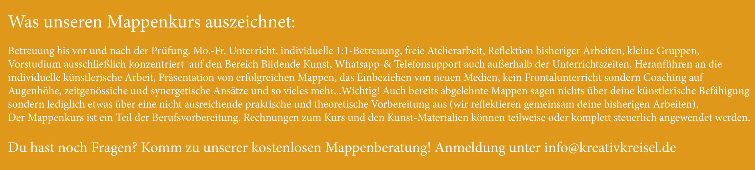Auszeichnung Mappenkurs Auszeichnung Mappenkurs
