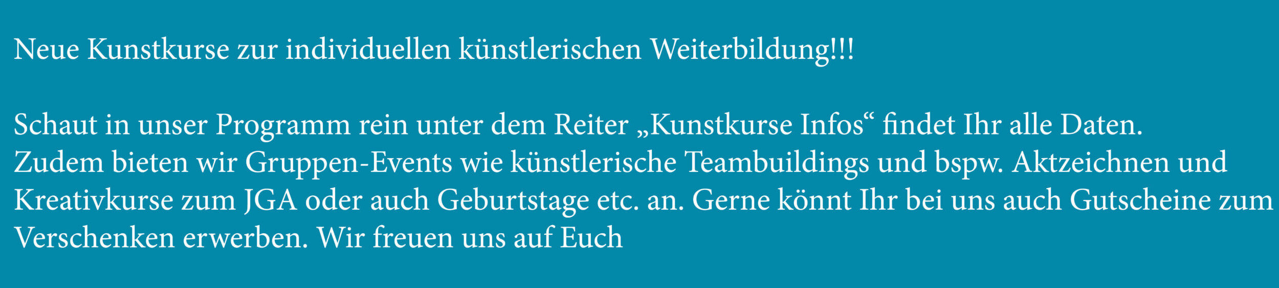 Kunstkurse Banner Kunstkurse Banner